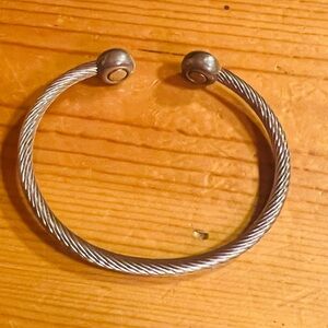 Chic Silver Cable Cuff Bracelet